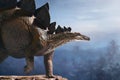 Dinosaur, Stegosaurus on top of mountain