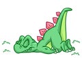 Dinosaur stosaurus sleeps cartoon Illustrations