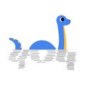 Dinosaur Submerged In Large Number 404 In Flat Vector Illustration Symbolizing Mystery, Website Error, And Curiosity