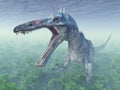 Dinosaur Suchomimus in a forest Royalty Free Stock Photo