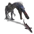 Dinosaur Suchominus. 3D rendering with clipping Royalty Free Stock Photo