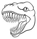 Dinosaur T Rex or Raptor Cartoon Mascot Royalty Free Stock Photo