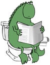 Dinosaur On A Toilet Royalty Free Stock Photo