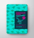 Dinosaur Toys Label Template. Abstract Vector Packaging Design Layout. Hand Drawn Velociraptor Sketch with Ancient