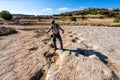 Dinosaur tracks of Comanche National Grassland.  La Junta, Colorado. Royalty Free Stock Photo