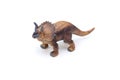 Dinosaur triceratop toy on the white background Royalty Free Stock Photo