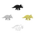 Dinosaur Triceratops icon in cartoon style isolated on white background. Dinosaurs and prehistoric symbol stock vector Royalty Free Stock Photo