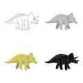 Dinosaur Triceratops icon in cartoon style isolated on white background. Dinosaurs and prehistoric symbol stock vector Royalty Free Stock Photo