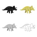 Dinosaur Triceratops icon in cartoon style isolated on white background. Dinosaurs and prehistoric symbol stock vector Royalty Free Stock Photo