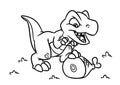 Dinosaur Tyrannosaur coloring page cartoon Illustrations