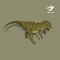 Dinosaur tyrannosaur in isometric style. Isolated image of jurassic monster. Cartoon dino 3d icon Royalty Free Stock Photo