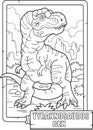 Dinosaur tyrannosaurus, coloring book, outline illustration