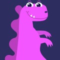 Dinosaur tyrannosaurus cute in flat style for designing dino party, children, kids holiday, dinosaurus related materials Royalty Free Stock Photo