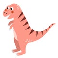 Cute Tyrannosaurus rex in cartoon style isolated element. Funny dinosaur t-rex Royalty Free Stock Photo