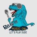 Dinosaur Tyrannosaurus Rex . Graphic tee. vector design for t-shirt printing and embroidery apparel.