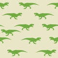 Dinosaur tyrannosaurus silhouette pattern seamless