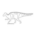 Dinosaur vector icon.Outline vector icon isolated on white background dinosaur. Royalty Free Stock Photo