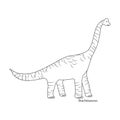 Dinosaur vector icon.Outline vector icon isolated on white background dinosaur. Royalty Free Stock Photo