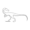 Dinosaur vector icon.Outline vector icon isolated on white background dinosaur. Royalty Free Stock Photo
