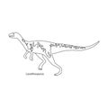 Dinosaur vector icon.Outline vector icon isolated on white background dinosaur. Royalty Free Stock Photo