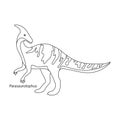 Dinosaur vector icon.Outline vector icon isolated on white background dinosaur. Royalty Free Stock Photo