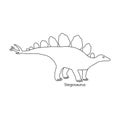 Dinosaur vector icon.Outline vector icon isolated on white background dinosaur. Royalty Free Stock Photo