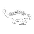 Dinosaur vector icon.Outline vector icon isolated on white background dinosaur. Royalty Free Stock Photo