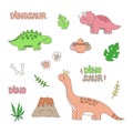 Dinosaur vector illustration set Royalty Free Stock Photo