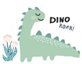 Dinosaur vector print in scandinavian style. chldish illustration for t shirt, kids fashion, fabric