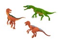 Dinosaur is a velociraptor and Deinonychus vector illustration of a prehistoric predatory dinosaur isolated on a white
