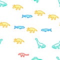 Dinosaur Wild Animal Vector Seamless Pattern