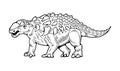 Dinosaurs Ankylosaurus engraving drawing art Royalty Free Stock Photo