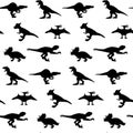 Dinosaurs Black Seamless Pattern Royalty Free Stock Photo