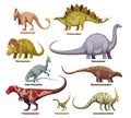 Dinosaurs Cartoon Set With Names Royalty Free Stock Photo