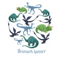 Dinosaurs circle banner