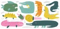 Dinosaurs collection in cute doodle style