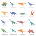 Dinosaurs Colored Isolated Icons Set Royalty Free Stock Photo