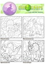 Dinosaurs coloring book, image set