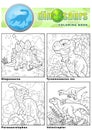 Dinosaurs coloring book, image set