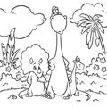 Dinosaurs Coloring Pages cartoon illustration