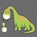 Dinosaurs family on footprint background