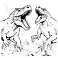 Dinosaurs Fighting Coloring Pages for Kids Royalty Free Stock Photo