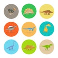Dinosaurs flat icons