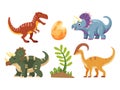 Dinosaurs. Flat vector clipart, illustration Royalty Free Stock Photo