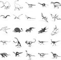 Dinosaurs icons collection Royalty Free Stock Photo