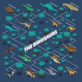 Dinosaurs Isometric Infographics