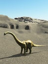 Dinosaurs Jurassic prehistoric scene 3d rendering Royalty Free Stock Photo