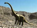 Dinosaurs Jurassic prehistoric scene 3d rendering Royalty Free Stock Photo