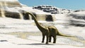 Dinosaurs Jurassic prehistoric scene 3d rendering Royalty Free Stock Photo