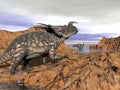 Dinosaurs landscape - 3D render